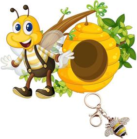 img 1 attached to FEELMEM Crystal Keychain - Honeybee & Lobster Duo