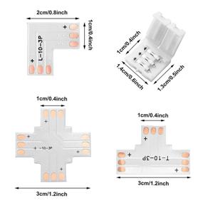 img 3 attached to 🔌 48-Piece 3 Pin LED Strip Connector Kit: Gapless, L Shaped, X & T Shaped Adapters - WS2811 WS2812B SK6812 - No Soldering LED Strip Connectors Included