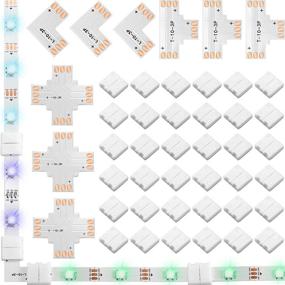 img 4 attached to 🔌 48-Piece 3 Pin LED Strip Connector Kit: Gapless, L Shaped, X & T Shaped Adapters - WS2811 WS2812B SK6812 - No Soldering LED Strip Connectors Included