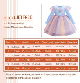 img 2 attached to 👗 Jetfree Girls Dress: Long Sleeve Puff Tutu Party Dress for Girls 3-10 Years, Knee-Length Winter Christmas Dress