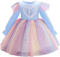 👗 jetfree girls dress: long sleeve puff tutu party dress for girls 3-10 years, knee-length winter christmas dress logo