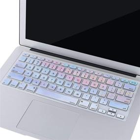 img 1 attached to 🌈 MOSISO Silicone Keyboard Cover for MacBook Air 13 inch A1466 A1369 & MacBook Pro 13/15 inch (with/Without Retina Display) - Colorful Clouds, 2010-2017 versions