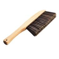 🧹 soft bristle dusting brush for woodworking, gardening, furniture drafting, patio, fireplace cleaning - counter, wood color with random wooden grain [product name] logo