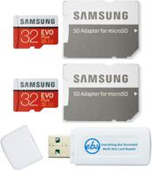 карта памяти samsung 32 гб evo plus microsd (пакет из 2 шт. evo +) класс 10 sdhc с адаптером (mb-mc32g), комплект с читалкой micro & sd карт всё включено от everything but stromboli: идеальное решение для хранения данных! логотип