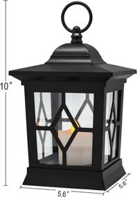 img 3 attached to 🕯️ YAKii Hanging LED Flameless Candle Lantern - Yellow Light Flicker, Battery Operated, Plastic, Black - Perfect for Home Decor and Ambience!