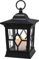 🕯️ yakii hanging led flameless candle lantern - yellow light flicker, battery operated, plastic, black - perfect for home decor and ambience! логотип