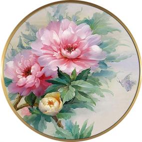 img 2 attached to Rhinestone Embroidery Gift Peony 15 7X15 7Inch Frameless