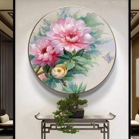 img 1 attached to Rhinestone Embroidery Gift Peony 15 7X15 7Inch Frameless