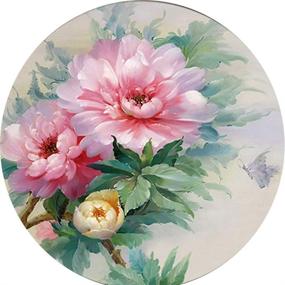 img 4 attached to Rhinestone Embroidery Gift Peony 15 7X15 7Inch Frameless