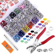 🔨 400 sets 9.5mm snap fasteners kit tool, 10 colors metal prong hollow and solid buttons with fastener pliers press tool kit logo