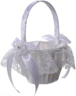 👰 traditional white flower girl basket wedding collection (model 02-06): embrace elegance on your big day logo