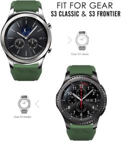 img 3 attached to Ремешок из силикона MoKo: Совместим с Samsung Galaxy Watch 3 45 мм/Gear S3 Frontier/Classic/Galaxy Watch 46 мм/Huawei Watch GT2 Pro/GT 2e/GT 46 мм/GT2 46 мм/Ticwatch Pro 3, армейского зеленого цвета, подходит для ремешков шириной 22мм.