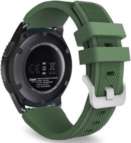 img 4 attached to Ремешок из силикона MoKo: Совместим с Samsung Galaxy Watch 3 45 мм/Gear S3 Frontier/Classic/Galaxy Watch 46 мм/Huawei Watch GT2 Pro/GT 2e/GT 46 мм/GT2 46 мм/Ticwatch Pro 3, армейского зеленого цвета, подходит для ремешков шириной 22мм.