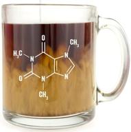 ☕ caffeine molecule coffee glass - embracing the science of caffeine logo