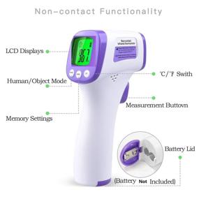 img 2 attached to Digital Thermometer for Adults and Kids - Touchless Infrared Forehead Thermometer - 3 in 1 Mode Fever Thermometer - Adjustable ˚C/˚F - Purple