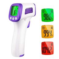 digital thermometer for adults and kids - touchless infrared forehead thermometer - 3 in 1 mode fever thermometer - adjustable ˚c/˚f - purple logo