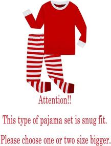 img 3 attached to 100% Cotton Family Feel Striped Christmas Pajamas 🎄 Set for Boys and Girls - 2 Piece PJ Set