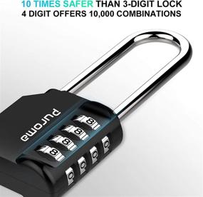 img 1 attached to 🔒 Waterproof Padlock with Long Shackle - Puroma 2 Pack 2.6 Inch Combination Lock for Gym, Locker, Fence, Gate, Toolbox, Case