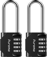 🔒 waterproof padlock with long shackle - puroma 2 pack 2.6 inch combination lock for gym, locker, fence, gate, toolbox, case logo