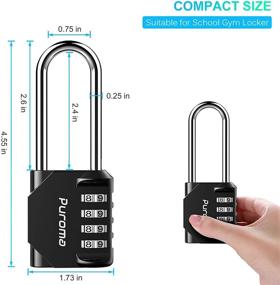 img 3 attached to 🔒 Waterproof Padlock with Long Shackle - Puroma 2 Pack 2.6 Inch Combination Lock for Gym, Locker, Fence, Gate, Toolbox, Case