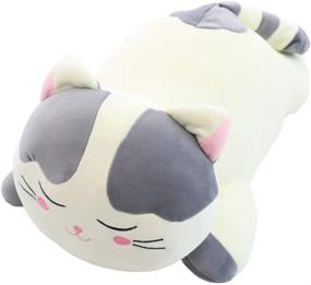 img 1 attached to 🐱 Super Soft Gray Cat Big Plush Hugging Pillow: Ideal Toy Gift for Kids, Girls, Bed, Christmas, Valentine - 21.7 Inches