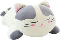 🐱 супер мягкая серая кошка большая плюшевая подушка для обнимашек: идеальный игрушечный подарок для детей, девочек, кровати, рождества, дня святого валентина - 21.7 дюйма логотип