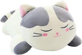 img 4 attached to 🐱 Super Soft Gray Cat Big Plush Hugging Pillow: Ideal Toy Gift for Kids, Girls, Bed, Christmas, Valentine - 21.7 Inches
