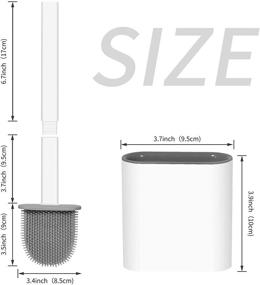 img 2 attached to 🚽 SACRONS Silicone Toilet Brush and Holder Set: Hollow-Carved Design, Non-Slip Handle, Bendable Brush Head for Easy Corner Cleaning and Installation