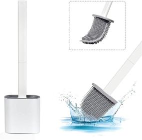 img 3 attached to 🚽 SACRONS Silicone Toilet Brush and Holder Set: Hollow-Carved Design, Non-Slip Handle, Bendable Brush Head for Easy Corner Cleaning and Installation