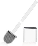 🚽 sacrons silicone toilet brush and holder set: hollow-carved design, non-slip handle, bendable brush head for easy corner cleaning and installation logo