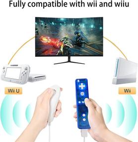 img 2 attached to Vinklan Wii Remote Controller for Nintendo Wii & Wii U with Silicone Case - Sapphire Blue & Clear Purple