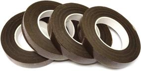 img 4 attached to 🌸 Honbay Floral Tape - 4 Rolls of 1/2&#34; Width, 30 Yards Each - Ideal for Bouquet Stem Wrap, Florist Crafts - Light Brown Color