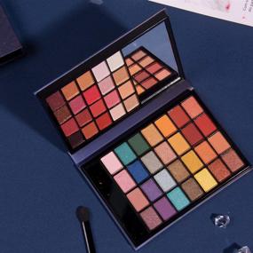 img 3 attached to 🎨 Travel Size Eyeshadow Palette - FindinBeauty 48 Warm Shades with High Pigmentation, Matte and Shimmer Finishes, Inclusive of Makeup Brush and Mirror