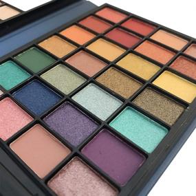 img 1 attached to 🎨 Travel Size Eyeshadow Palette - FindinBeauty 48 Warm Shades with High Pigmentation, Matte and Shimmer Finishes, Inclusive of Makeup Brush and Mirror