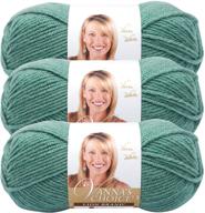 🧶 bundle of 3 lion brand yarn 860-177 vanna's choice yarn in sage logo