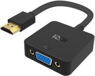 🔌 hdmi to vga adapter, iczi gold-plated hdmi to vga converter for 1080p@60hz monitor, computer, desktop, laptop, pc, projector, hdtv, chromebook, raspberry pi, roku, xbox, and more - black logo