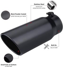 img 1 attached to 🚚 LCGP 4-5 Inch Diesel Exhaust Tip | 12 Inch Overall Length | Bolt On Truck Tail Tip | Black Powder Coated | Rolled Angle Cut Design