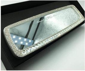 img 1 attached to 💎 White Siyibb Bling Rhinestones Rearview Mirror for Girls - Car Auto Accessories