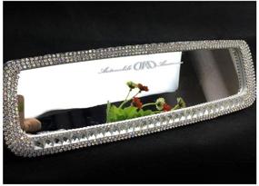 img 2 attached to 💎 White Siyibb Bling Rhinestones Rearview Mirror for Girls - Car Auto Accessories