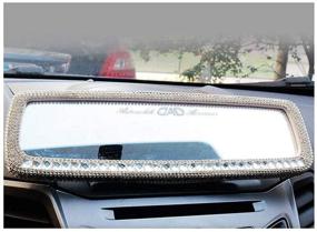 img 3 attached to 💎 White Siyibb Bling Rhinestones Rearview Mirror for Girls - Car Auto Accessories