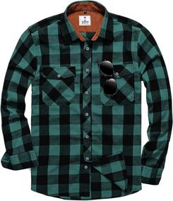 img 4 attached to 👔 ZITY Casual Men's Clothing with Regular Sleeve Flannel Design