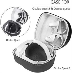 img 1 attached to 🎮 HIJIAO Oculus Quest 2 &amp; Quest VR Gaming Headset Case – Waterproof, Shockproof Travel Storage for Controllers &amp; Accessories (Black)