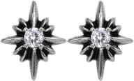 punk tiny spider cz stud earrings ghost crown surgical stainless steel earrings, 18g - perfect for women, girls logo