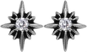 img 4 attached to Punk Tiny Spider CZ Stud Earrings Ghost Crown Surgical Stainless Steel Earrings, 18G - Perfect for Women, Girls