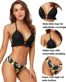 img 2 attached to 👙 Women's Clothing and Swimsuits & Cover Ups - Beautyin Triangle Bikini Crochet Swimwear