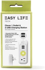 img 1 attached to EasyLife Tech Power Strip with USB Ports & AC Outlet: Surge Protector for Mobile Devices - White