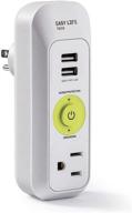 easylife tech power strip with usb ports & ac outlet: surge protector for mobile devices - white logo