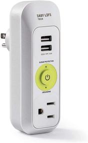 img 3 attached to EasyLife Tech Power Strip with USB Ports & AC Outlet: Surge Protector for Mobile Devices - White