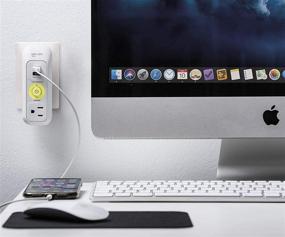 img 2 attached to EasyLife Tech Power Strip with USB Ports & AC Outlet: Surge Protector for Mobile Devices - White