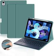 🔹 ymxuan keyboard case with touchpad for ipad air 4th gen 10.9 2020/ipad pro 11 (1st gen) 2018 - teal, smart silicone cover, detachable wireless keyboard, built-in pencil holder logo